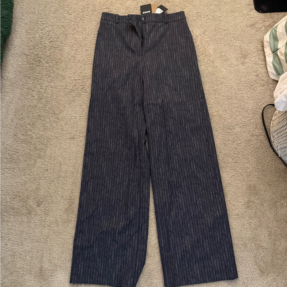 Boss Black Pinstripe Pants